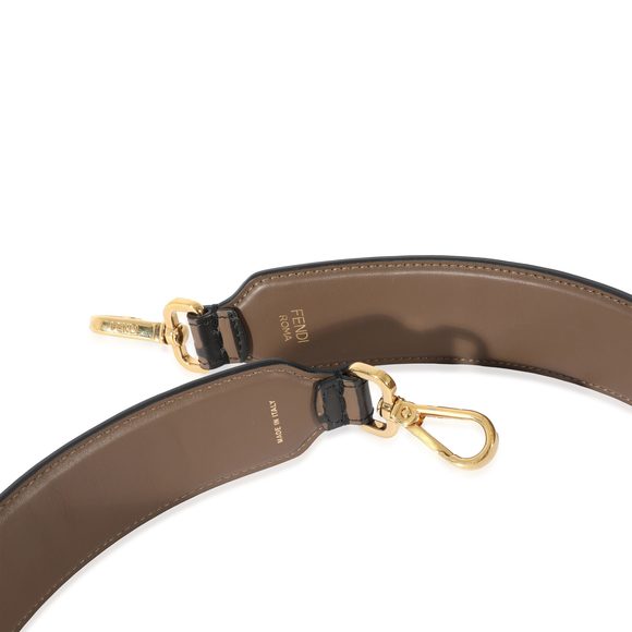 Fendi Brown Black Leather FF Zucca 'Strap You' Strap - Picture 3 of 3